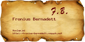 Fronius Bernadett névjegykártya