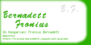bernadett fronius business card